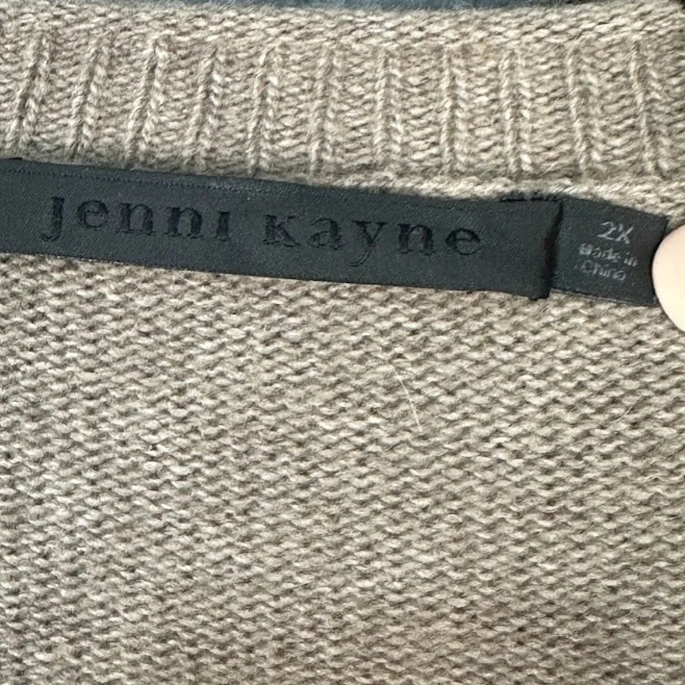 Jenni Kayne Everyday Sweater Womens 2X Brown Wool Cashmere Blend Quiet Luxury